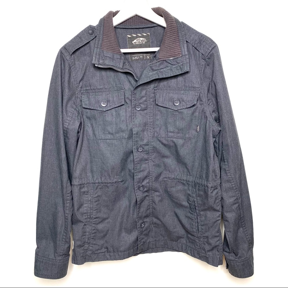 Vans Jacket Grey Full zipper button closure front pockets S